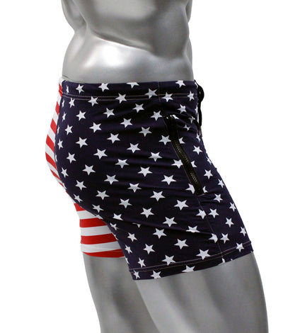 NEPTIO® Sexy Men's Workout Shorts Fitted Star and Stripes Or Solid Gym Running Short-NEPTIO-ABC Underwear