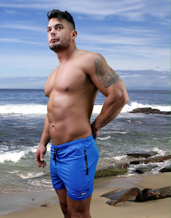 NEPTIO® Sexy Men's Workout Shorts Fitted Star and Stripes Or Solid Gym Running Short