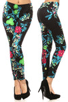 Neon Floral Print Leggings-Yelete-ABC Underwear