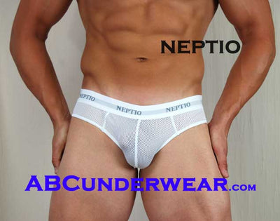 Neptio White Athletic Mesh Brief-NEPTIO-ABC Underwear