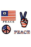 Patriotic American Flag Peace Temporary Tattoos-Johnson & Mayer-ABC Underwear