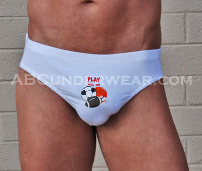 Play with My Balls Mens Brief, Funny Men's Underwear for Sports Lovers - BLOWOUT SALE!