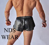 Pleather Black Side Split Shorts - Clearance-NDS Wear-ABC Underwear