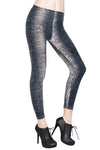 Plus Size Silver Leopard Patterned Leggings-Yelete-ABC Underwear
