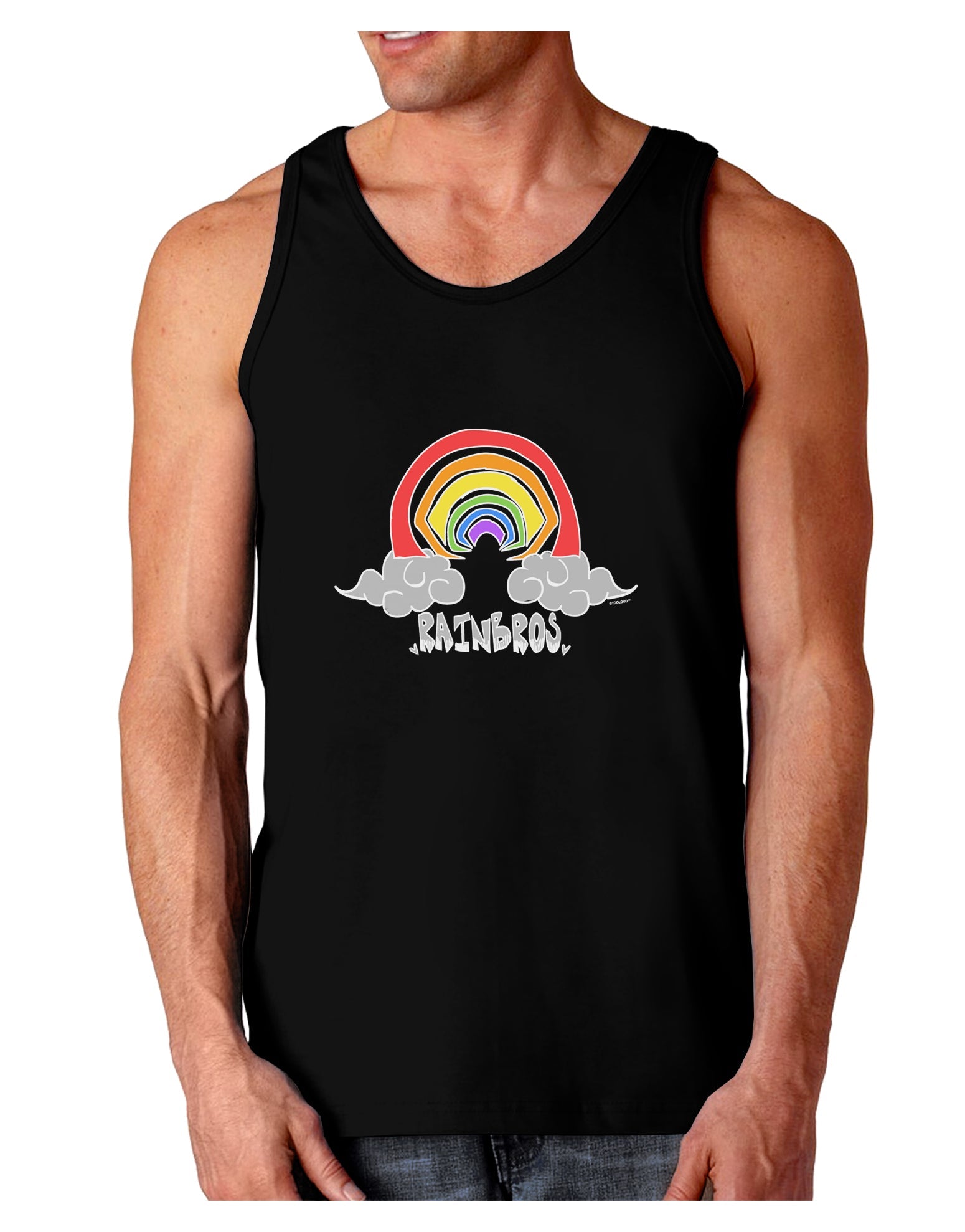 RAINBROS Dark Mens Dark Loose Tank Top