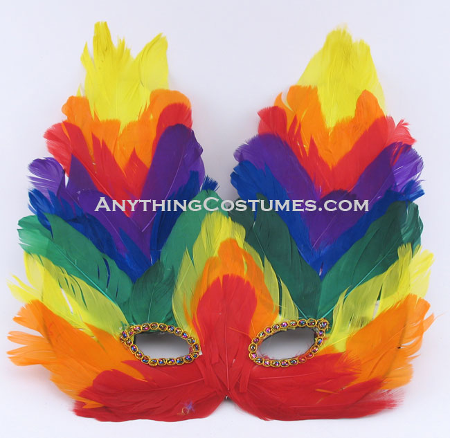 Rainbow Feather Mask