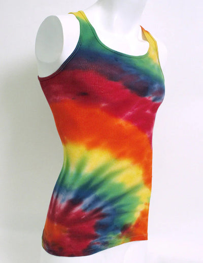 Rainbow Mens Tie Die Sunset Adult Fitted Ribbed Tank Top - BLOWOUT SALE!