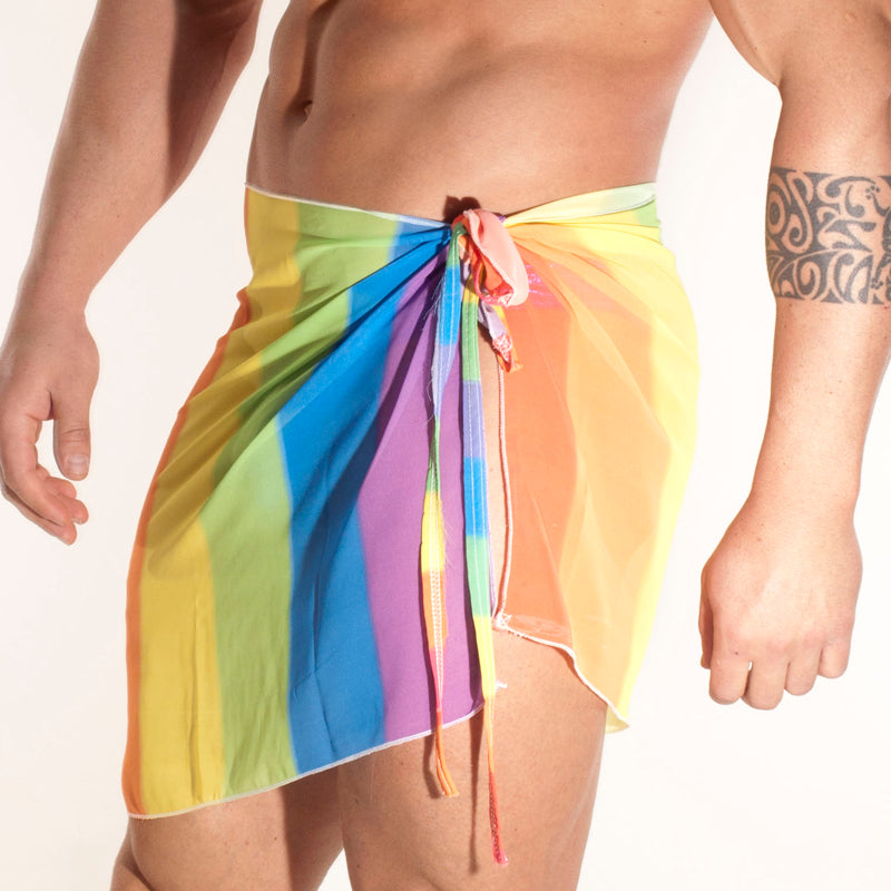 Rainbow Sheer Mini Sarong Wrap