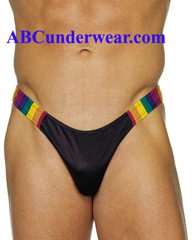 Rainbow Sidestripe Bikini Clearance-Male Power-ABC Underwear