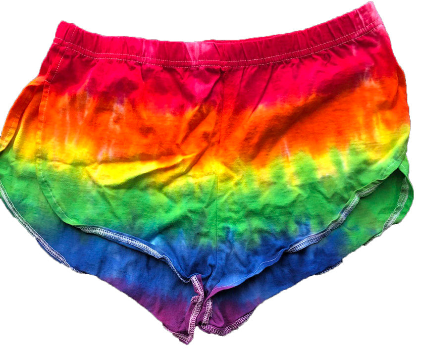 Rainbow Tie Dye Adult Side Split Shorts