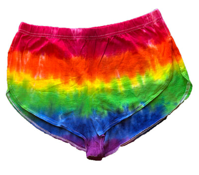 Rainbow Tie Dye Adult Side Split Shorts-NDS Wear-ABC Underwear