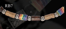 Rainbow Tube Metal & Wood Necklace