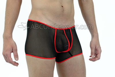 Rave Black Mens Mesh Trunk Underwear with contrast - BLOWOUT SALE!