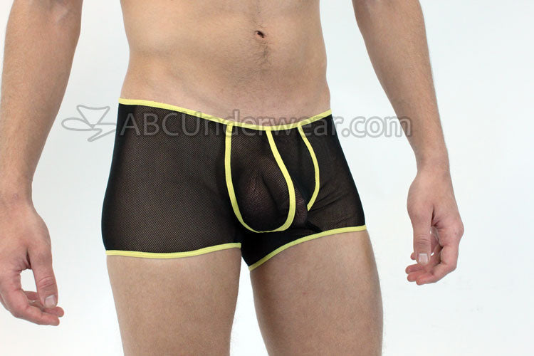 Rave Black Mens Mesh Trunk Underwear with contrast - BLOWOUT SALE!