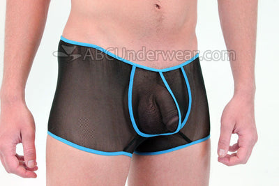 Rave Black Mens Mesh Trunk Underwear with contrast - BLOWOUT SALE!