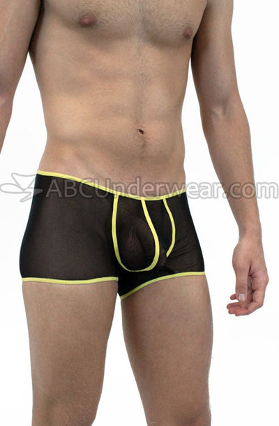 Rave Black Mens Mesh Trunk Underwear with contrast - BLOWOUT SALE!