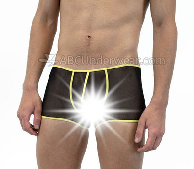 Rave Black Mens Mesh Trunk Underwear with contrast - BLOWOUT SALE!