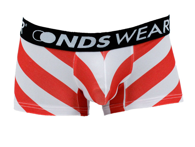 Green Christmas Men's Trunks, Red Candy Cane Print Premium Boxer Briefs  Underwear For Men