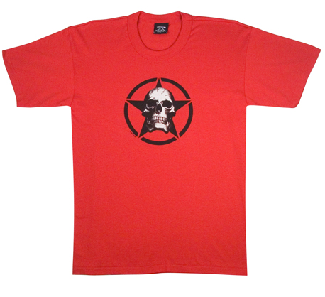Red T-Shirt with Skull Inside Star