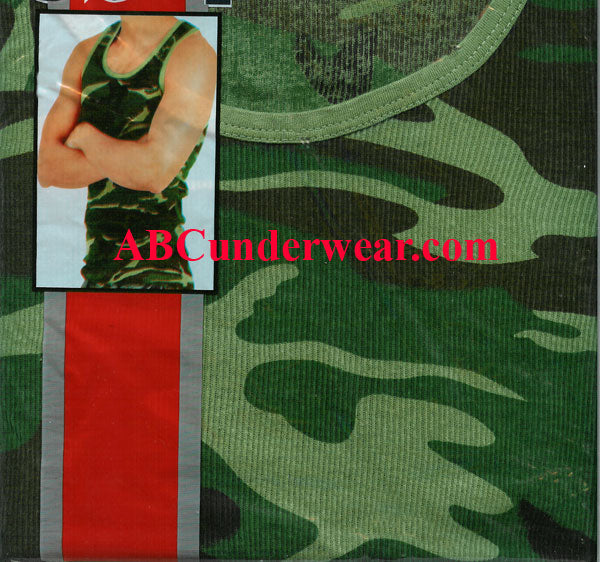 Ribbed Camo Tank Top for men