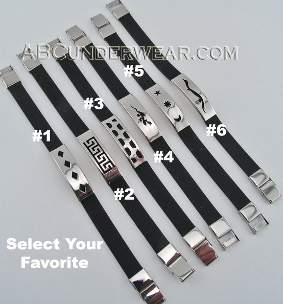 Rubber With Stainless Steel Bracelets