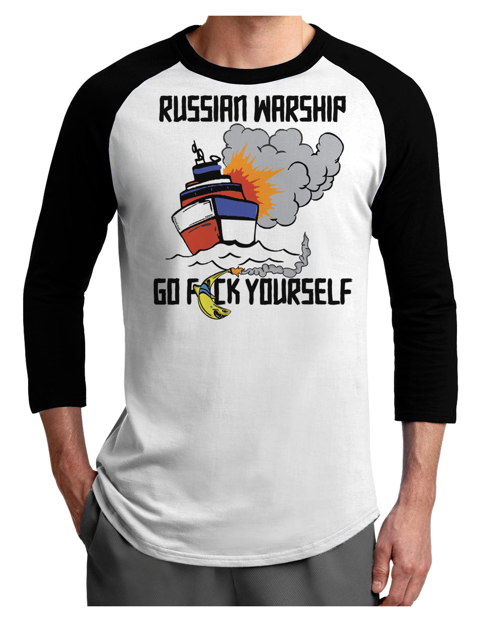 Russian Warship go F Yourself Adult Raglan Shirt