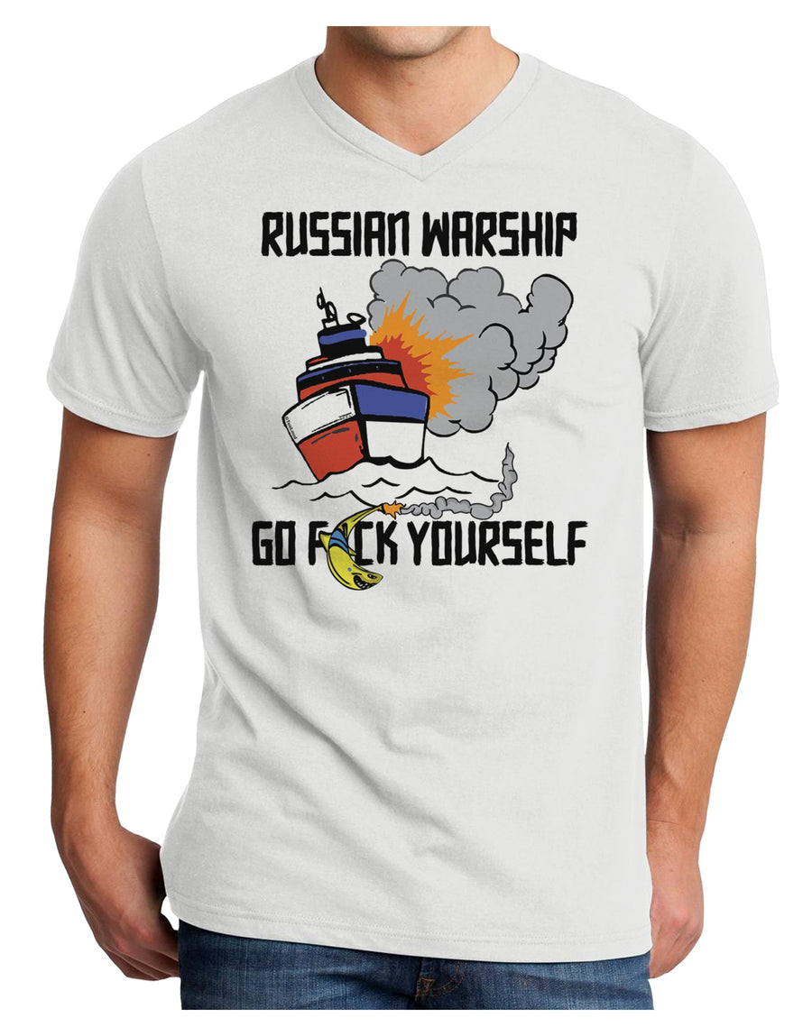Russian Warship go F Yourself Adult V-Neck T-shirt