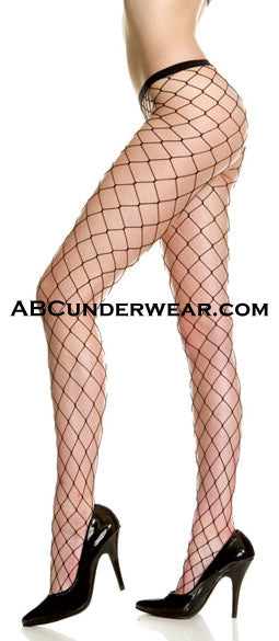 Seamless Diamond Net Fence Pantyhose-Music Legs-ABC Underwear