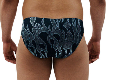 Sexy Black Flame Mens Bikini Brief - BLOWOUT SALE!