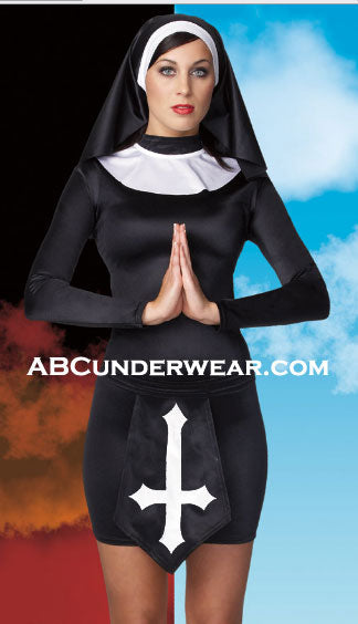 Sexy Darque Nun Costume - Closeout-Coquette-ABC Underwear
