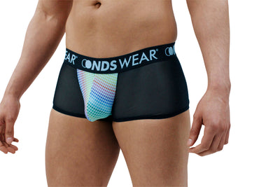 Sexy Sheer Black Mens Boxer Brief with Candy Dots Pouch-NDS Wear-ABC Underwear