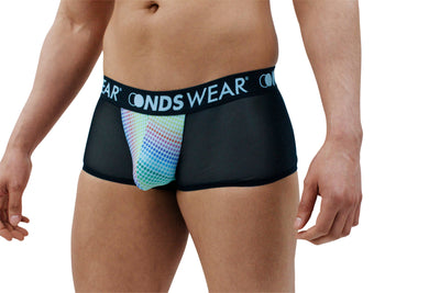 Sexy Sheer Black Mens Boxer Brief with Candy Dots Pouch - BLOWOUT SALE!