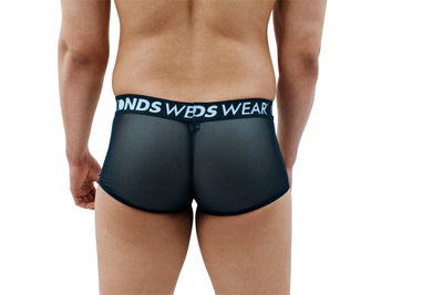 Sexy Sheer Black Mens Boxer Brief with Diamond Pouch-NDS Wear-ABC Underwear