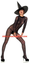 Sexy Witch Spiderweb Outfit With Hat - Closeout-Music Legs-ABC Underwear