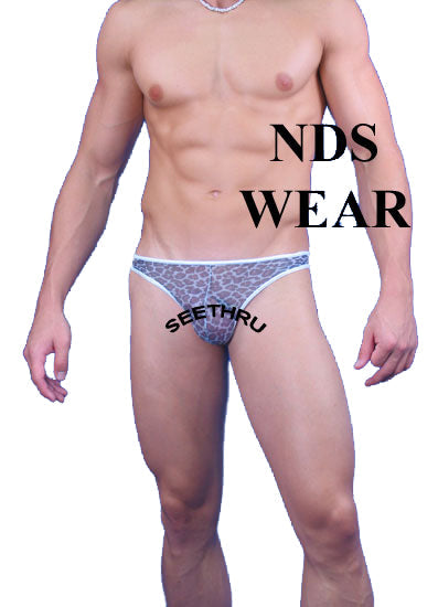 Sheer B & W Cheetah Bikini Men's-NDS Wear-ABC Underwear