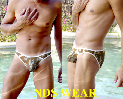 Sheer Brown Camo Bikini for Men - BLOWOUT SALE!