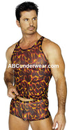 Sheer Flame Tank Top-Male Power-ABC Underwear