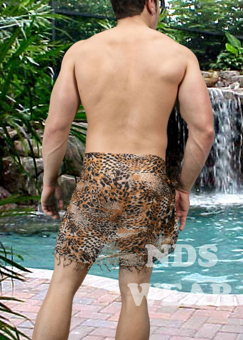 Sheer Mini Cheetah Sarong Wrap