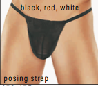 Sheer Tricot Posing Strap G-String for Men - white