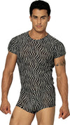 Sheer Zebra T-Shirt Large-Male Power-ABC Underwear