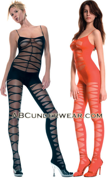 Sheer designed Crotchless Bodystocking