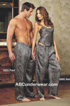 Silk Silver Leopard Loungepant - Clearance-Magic Silk-ABC Underwear