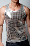Silver Disco Squares Mens Tank-YMLA-ABC Underwear