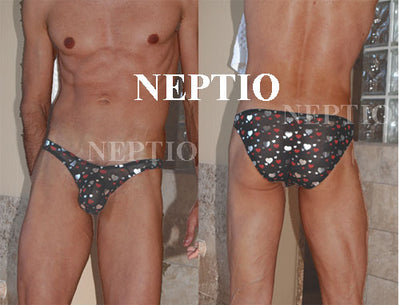 Silver Red Heart Mesh Bikini-NEPTIO-ABC Underwear