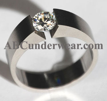 Solitaire Stainless Steel Tension Ring