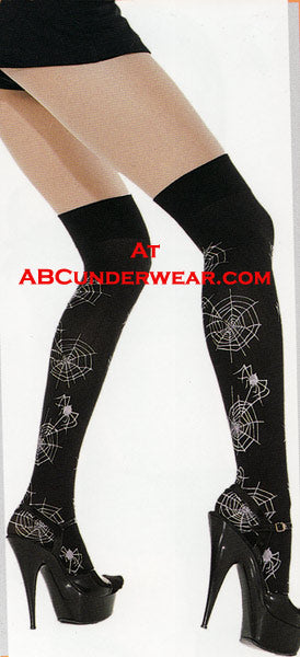 Spider Web Print Thigh Hi