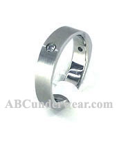 Stainless Steel Ring with Cubic Zirconia Stones