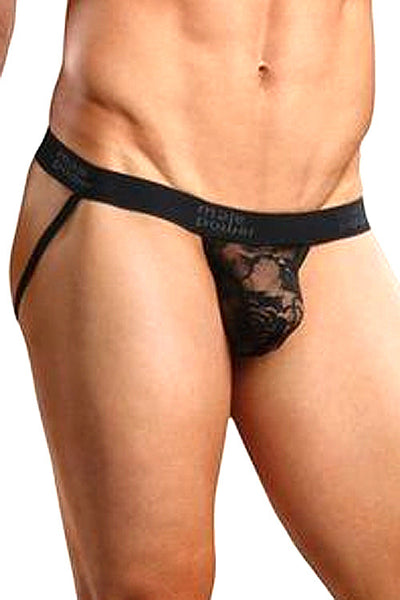 Stretch Lace Jockstrap Underwear - Black-Male Power-ABC Underwear