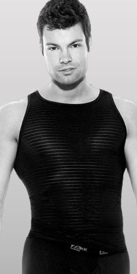 Striped Lycra Racer Back Tank Top - Clearance XL