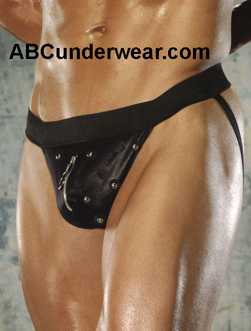 Studded Zipper Jockstrap